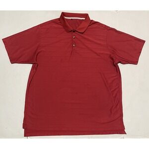 Adidas Shirt Mens Size XXL Red Climacool Striped Performance Golf Polo‎